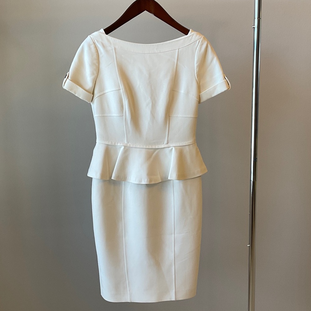 Burberry White Peplum Dress